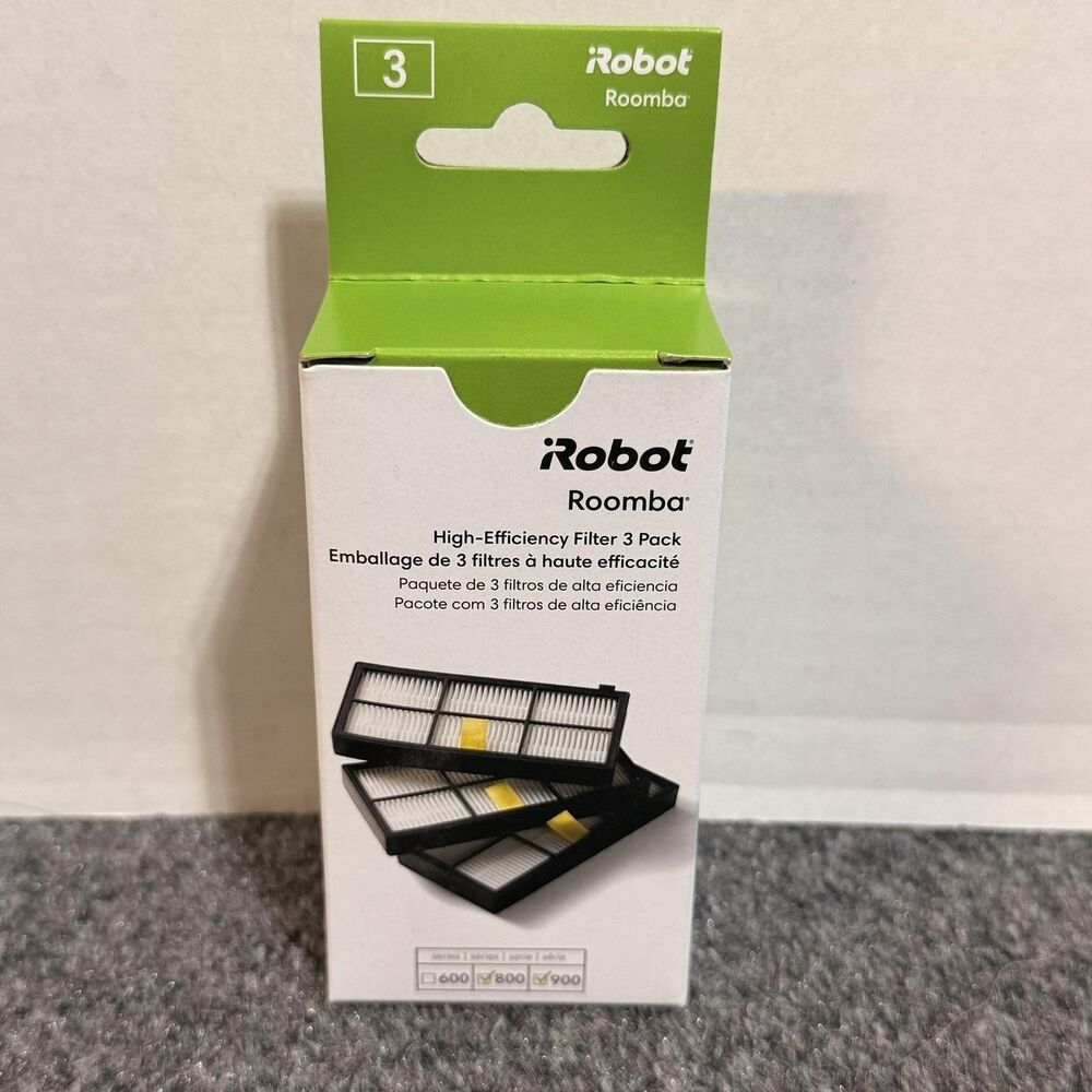 IRobot Roomba High Efficiency Filter 3 Pack 800 900 Series White Kit Filters
